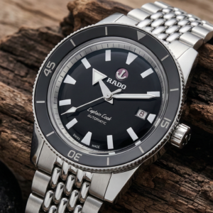 Rado Captain Cook Automatic with Black Ceramic Bezel and Stainless Steel Bracelet